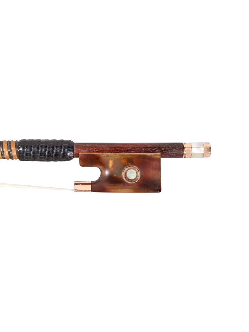 A gold & tortoiseshell-mounted violin bow by Albert Nürnberger, London, c1880