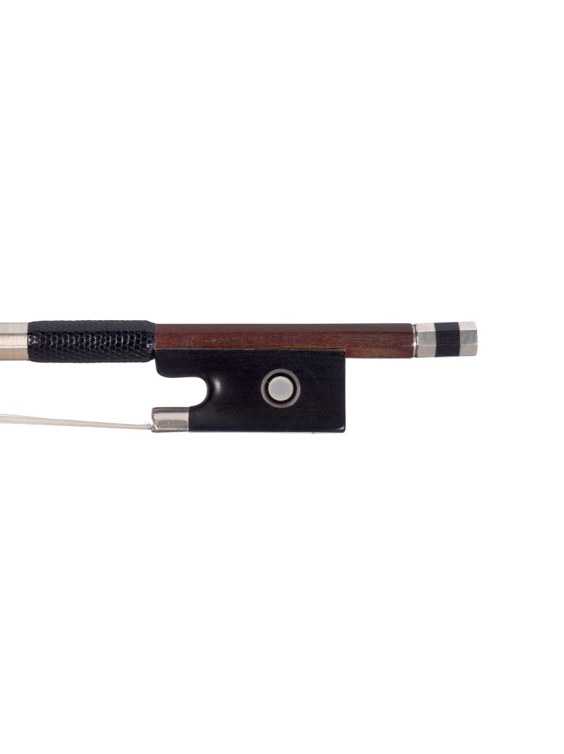 A silver-mounted violin bow by Albert Nürnberger, Markneukirchen, circa 1920