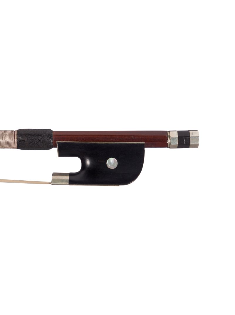 A nickel-mounted cello bow by Clément Eulry, Mirecourt, circa 1850