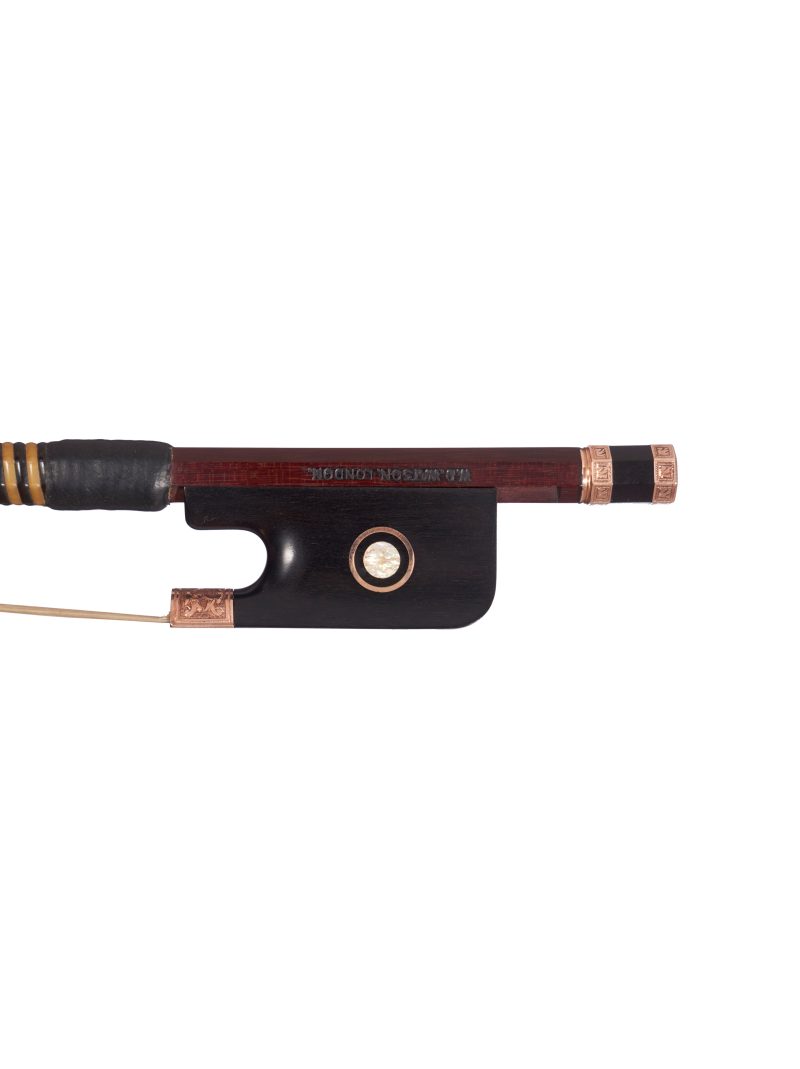 A chased gold-mounted cello bow by William Watson, London, circa 1970