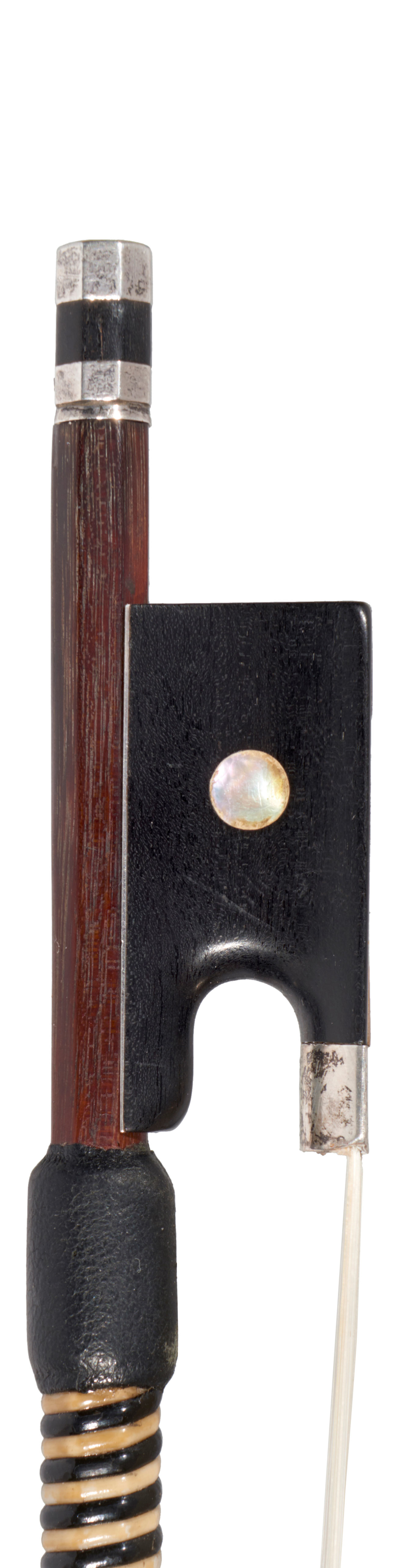 A silver-mounted violin bow by Auguste Barbé, Mirecourt, 1890