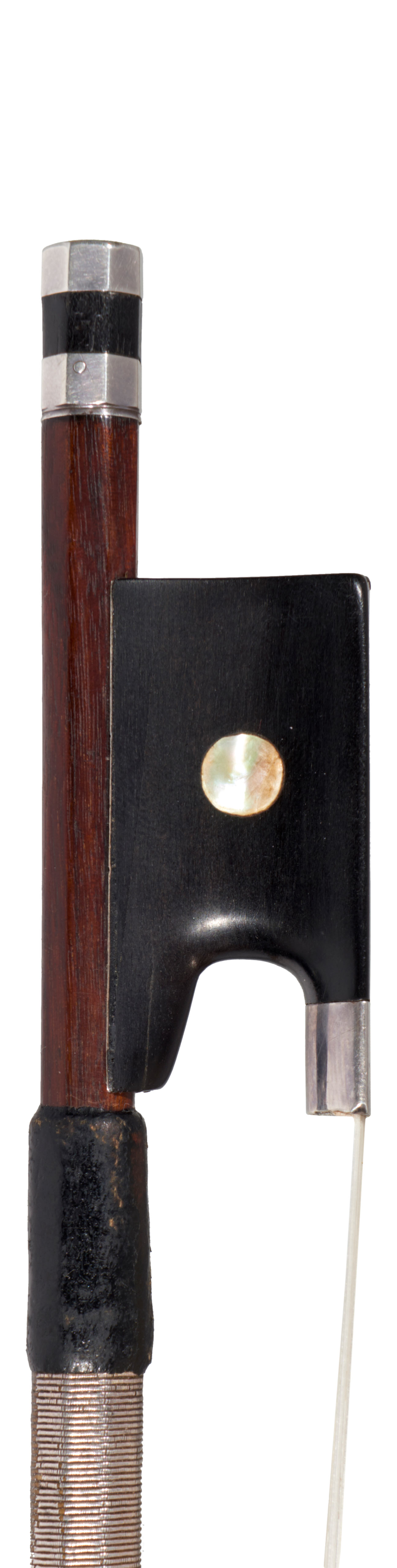 A silver-mounted violin bow by Dominique Peccatte, Mirecourt, 1845