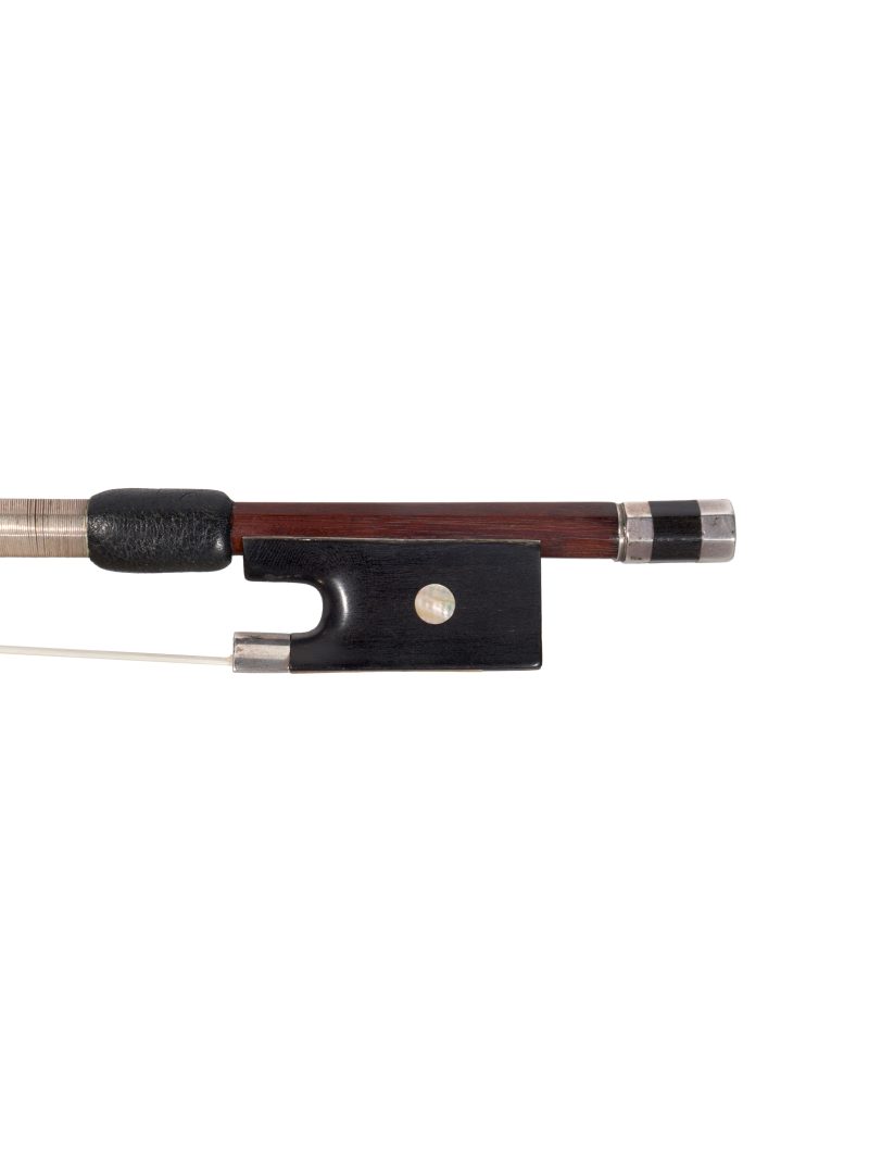 A silver-mounted violin bow by Etienne Pajeot, Paris, 1840