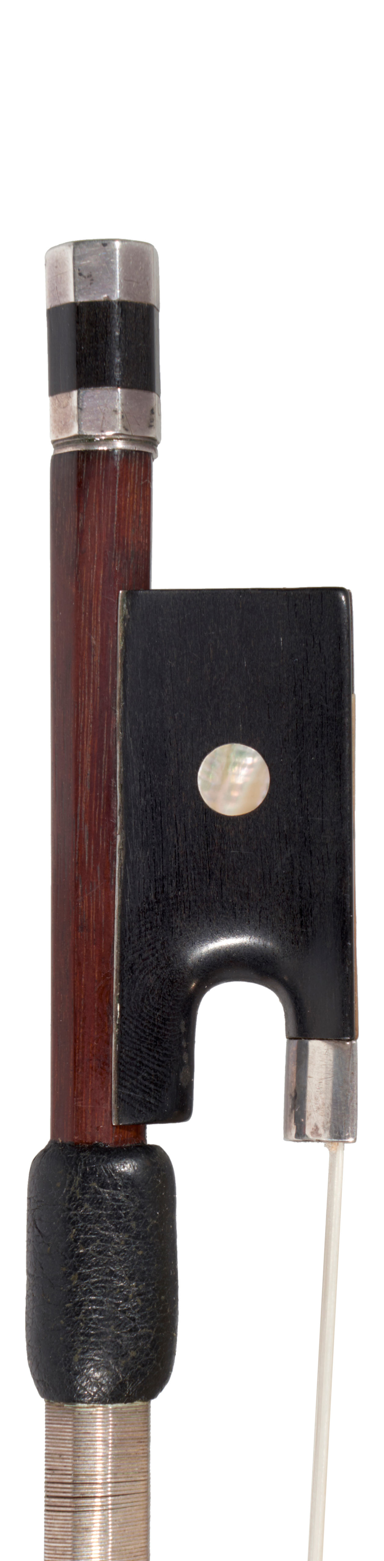 A silver-mounted violin bow by Etienne Pajeot, Paris, 1840