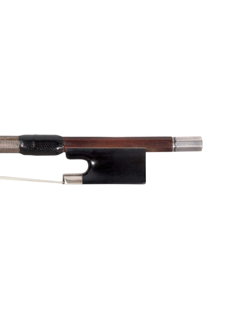 A silver-mounted violin bow by James Tubbs, London, 1910