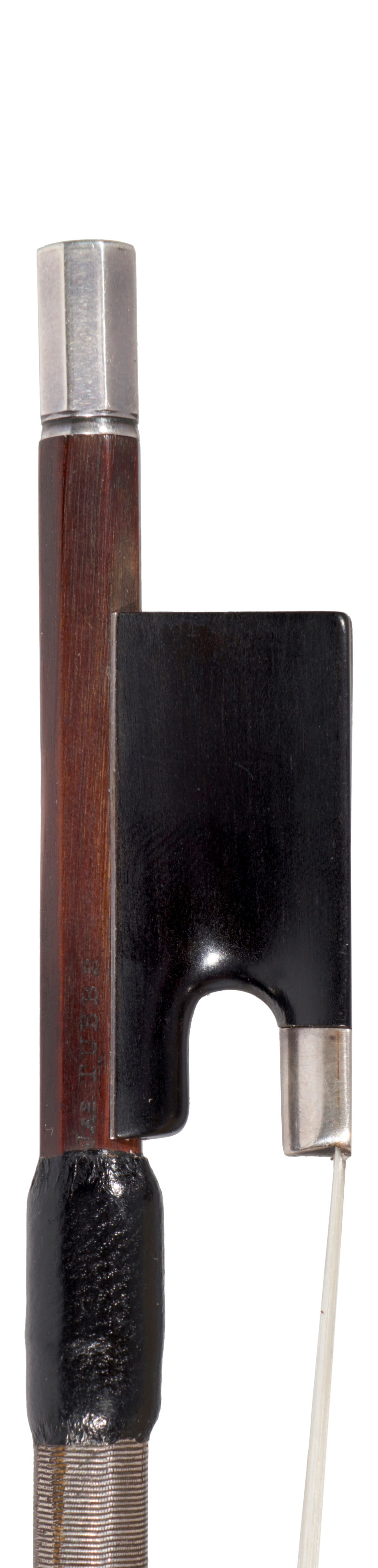 A silver-mounted violin bow by James Tubbs, London, 1910