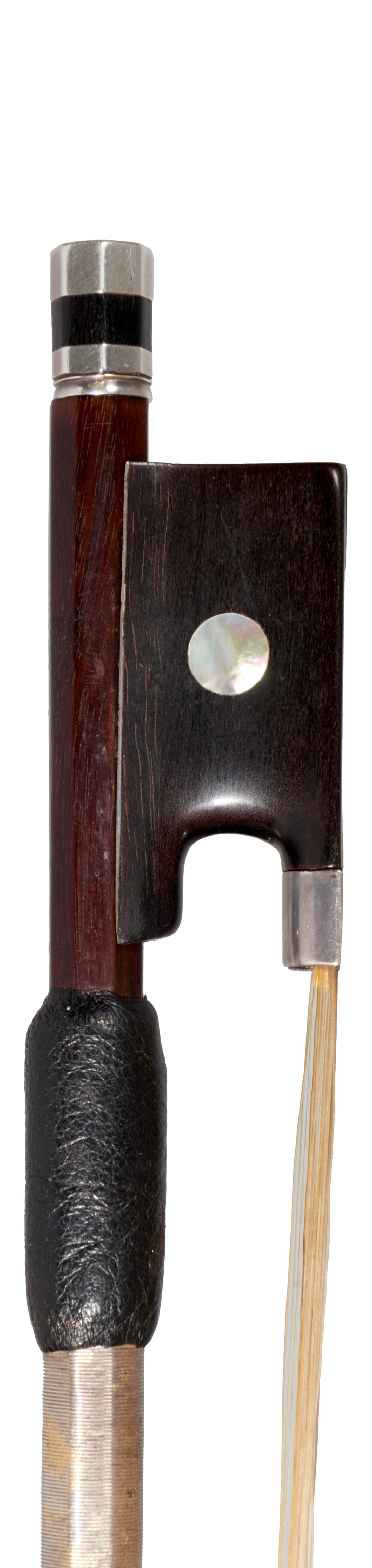 A silver-mounted violin bow by Jean Persoit, Paris, 1840