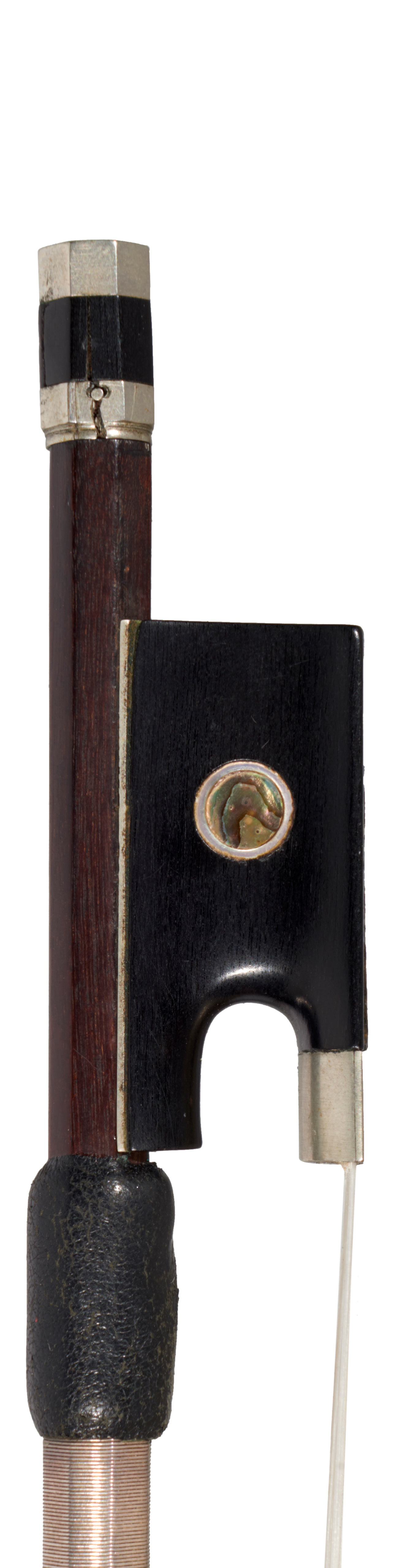A nickel-mounted violin bow by Joseph Gaudé, Mirecourt, 1840
