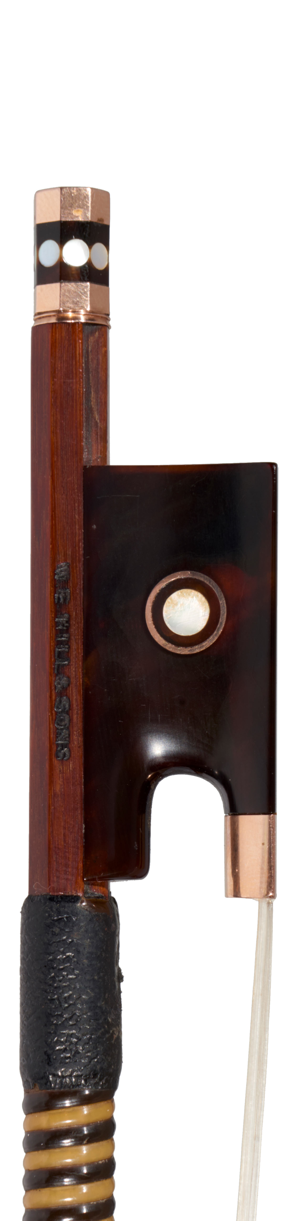 A gold & tortoiseshell-mounted violin bow by W.E. Hill & Sons, London, 1910