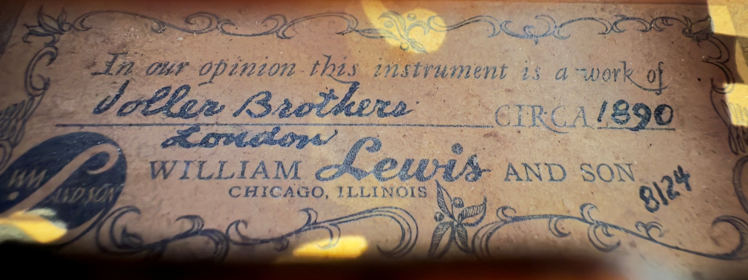 Label from a violin by the Voller Brothers